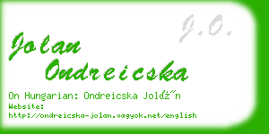 jolan ondreicska business card